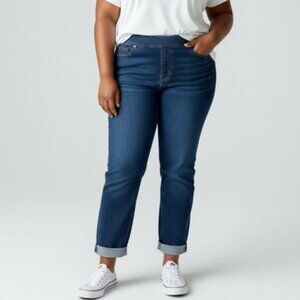 Old Navy Rockstar Blue Denim Jeggings-Size 14-Ankle Cuffed-2 Back Pockets